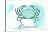 Delaware - Crab - Teal - Coastal Icon-Lantern Press-Stretched Canvas