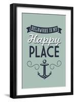 Delaware is My Happy Place-Lantern Press-Framed Art Print