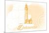 Delaware - Lighthouse - Yellow - Coastal Icon-Lantern Press-Mounted Premium Giclee Print
