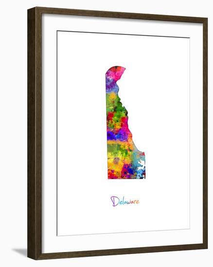 Delaware Map-Michael Tompsett-Framed Art Print