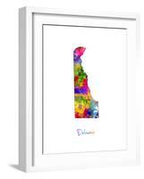 Delaware Map-Michael Tompsett-Framed Art Print