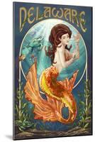 Delaware - Mermaid-Lantern Press-Mounted Art Print