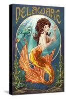 Delaware - Mermaid-Lantern Press-Stretched Canvas