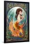 Delaware - Mermaid-Lantern Press-Framed Art Print