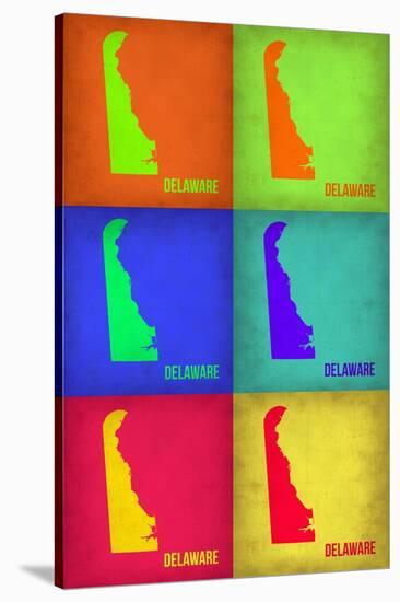 Delaware Pop Art Map 1-NaxArt-Stretched Canvas