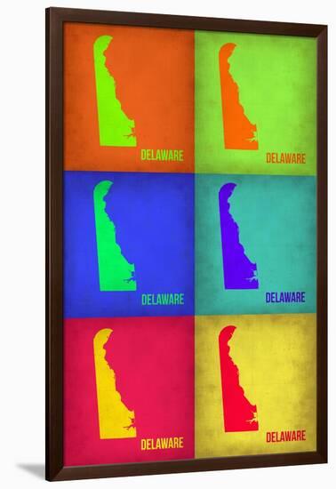 Delaware Pop Art Map 1-NaxArt-Framed Art Print