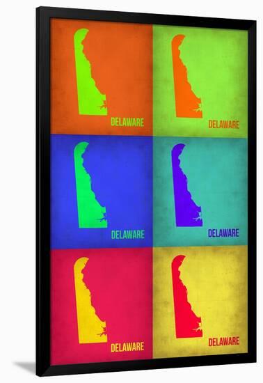 Delaware Pop Art Map 1-NaxArt-Framed Art Print