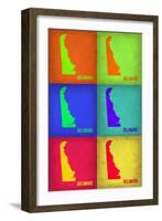 Delaware Pop Art Map 1-NaxArt-Framed Art Print