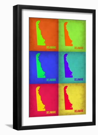 Delaware Pop Art Map 1-NaxArt-Framed Art Print