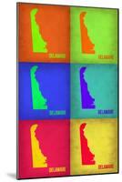 Delaware Pop Art Map 1-NaxArt-Mounted Art Print