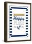 Delaware - Rehoboth Beach is My Happy Place - Stripes-Lantern Press-Framed Art Print