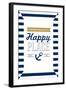 Delaware - Rehoboth Beach is My Happy Place - Stripes-Lantern Press-Framed Art Print