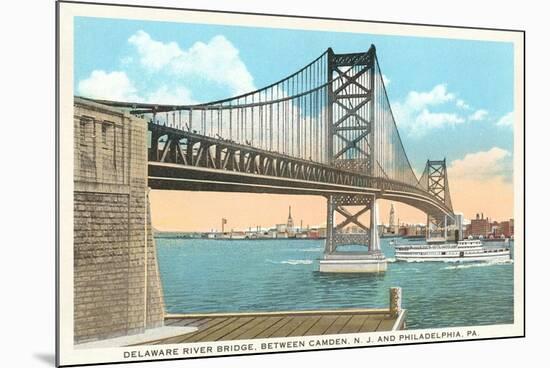 Delaware River Bridge, Philadelphia, Pennsylvania-null-Mounted Premium Giclee Print