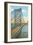 Delaware River Bridge, Philadelphia, Pennsylvania-null-Framed Art Print