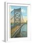 Delaware River Bridge, Philadelphia, Pennsylvania-null-Framed Art Print