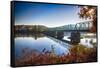 Delaware River Bridge-George Oze-Framed Stretched Canvas