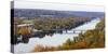 Delaware River Scenic with a View of New Hope, Pennsylvania-George Oze-Stretched Canvas