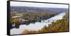 Delaware River Scenic with a View of New Hope, Pennsylvania-George Oze-Framed Stretched Canvas