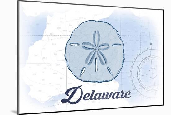 Delaware - Sand Dollar - Blue - Coastal Icon-Lantern Press-Mounted Art Print