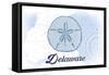 Delaware - Sand Dollar - Blue - Coastal Icon-Lantern Press-Framed Stretched Canvas