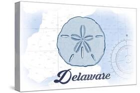 Delaware - Sand Dollar - Blue - Coastal Icon-Lantern Press-Stretched Canvas