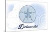 Delaware - Sand Dollar - Blue - Coastal Icon-Lantern Press-Stretched Canvas