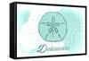 Delaware - Sand Dollar - Teal - Coastal Icon-Lantern Press-Framed Stretched Canvas