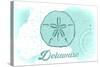 Delaware - Sand Dollar - Teal - Coastal Icon-Lantern Press-Stretched Canvas