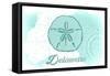 Delaware - Sand Dollar - Teal - Coastal Icon-Lantern Press-Framed Stretched Canvas