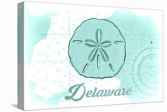 Delaware - Sand Dollar - Teal - Coastal Icon-Lantern Press-Stretched Canvas