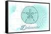 Delaware - Sand Dollar - Teal - Coastal Icon-Lantern Press-Framed Stretched Canvas