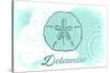 Delaware - Sand Dollar - Teal - Coastal Icon-Lantern Press-Stretched Canvas