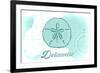 Delaware - Sand Dollar - Teal - Coastal Icon-Lantern Press-Framed Premium Giclee Print