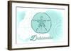 Delaware - Sand Dollar - Teal - Coastal Icon-Lantern Press-Framed Art Print