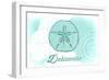 Delaware - Sand Dollar - Teal - Coastal Icon-Lantern Press-Framed Art Print