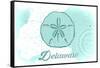 Delaware - Sand Dollar - Teal - Coastal Icon-Lantern Press-Framed Stretched Canvas