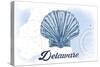 Delaware - Scallop Shell - Blue - Coastal Icon-Lantern Press-Stretched Canvas