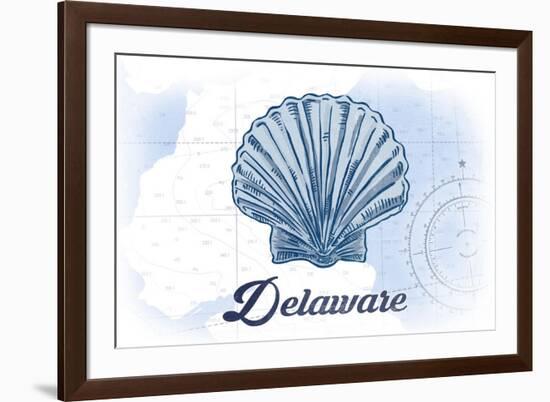 Delaware - Scallop Shell - Blue - Coastal Icon-Lantern Press-Framed Art Print