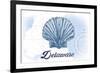 Delaware - Scallop Shell - Blue - Coastal Icon-Lantern Press-Framed Art Print