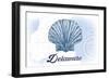 Delaware - Scallop Shell - Blue - Coastal Icon-Lantern Press-Framed Art Print