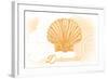 Delaware - Scallop Shell - Yellow - Coastal Icon-Lantern Press-Framed Art Print