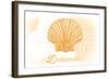 Delaware - Scallop Shell - Yellow - Coastal Icon-Lantern Press-Framed Art Print