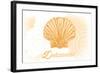 Delaware - Scallop Shell - Yellow - Coastal Icon-Lantern Press-Framed Art Print