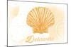 Delaware - Scallop Shell - Yellow - Coastal Icon-Lantern Press-Mounted Art Print