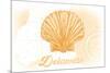 Delaware - Scallop Shell - Yellow - Coastal Icon-Lantern Press-Mounted Premium Giclee Print