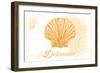 Delaware - Scallop Shell - Yellow - Coastal Icon-Lantern Press-Framed Art Print