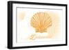 Delaware - Scallop Shell - Yellow - Coastal Icon-Lantern Press-Framed Art Print