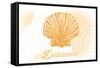Delaware - Scallop Shell - Yellow - Coastal Icon-Lantern Press-Framed Stretched Canvas