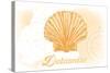 Delaware - Scallop Shell - Yellow - Coastal Icon-Lantern Press-Stretched Canvas