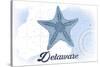 Delaware - Starfish - Blue - Coastal Icon-Lantern Press-Stretched Canvas